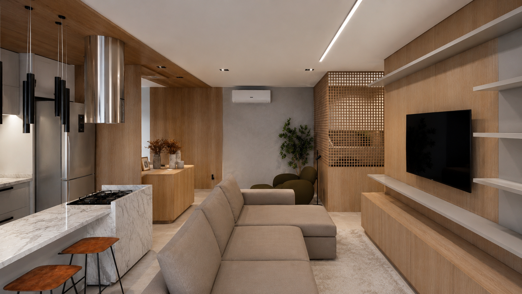 Apartamento Essenza — interiores de 110 m² em Maringá · PR por Micaella Costa Arquitetura